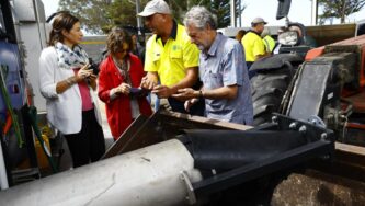 Brennan encourages people to see, touch and interact with the biochar product.PENNY WARDLE / MARLBOROUGH EXPRESS