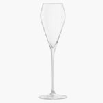 Tulip-shaped glass Mouth-blown glasses with tall stems, if you still hanker after a flute.